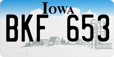 IA license plate BKF653