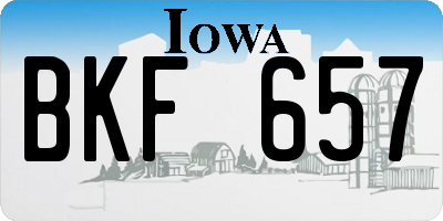 IA license plate BKF657