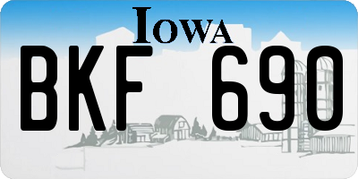 IA license plate BKF690