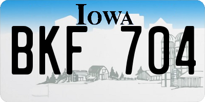 IA license plate BKF704