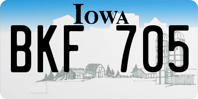 IA license plate BKF705