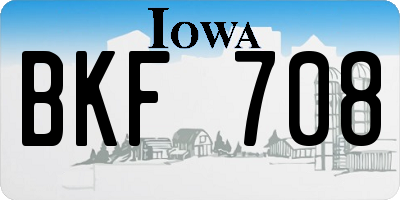 IA license plate BKF708
