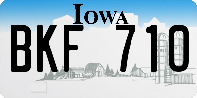 IA license plate BKF710