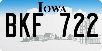 IA license plate BKF722
