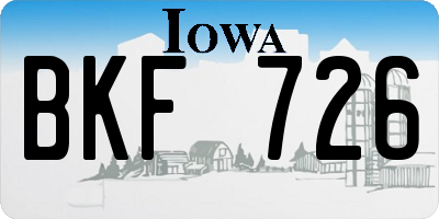 IA license plate BKF726