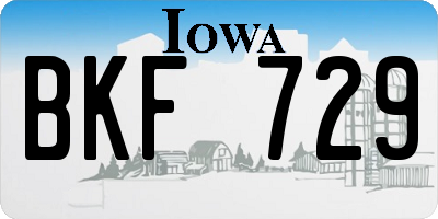 IA license plate BKF729