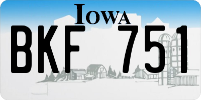 IA license plate BKF751