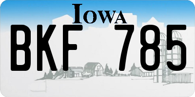 IA license plate BKF785