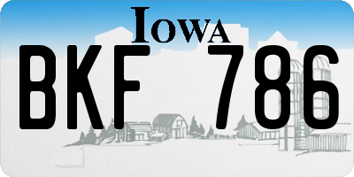 IA license plate BKF786