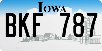 IA license plate BKF787