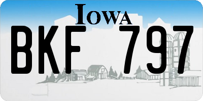 IA license plate BKF797