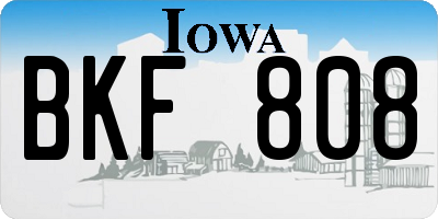 IA license plate BKF808