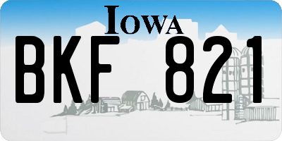 IA license plate BKF821