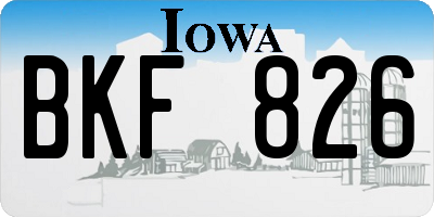 IA license plate BKF826