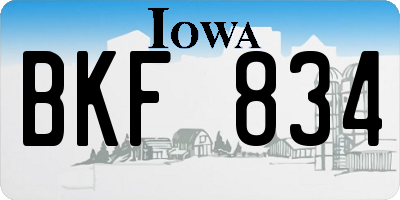 IA license plate BKF834