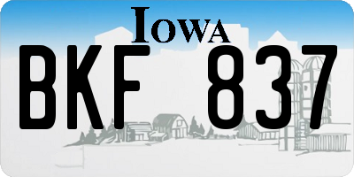 IA license plate BKF837