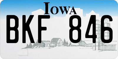 IA license plate BKF846