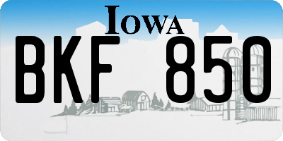 IA license plate BKF850