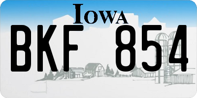 IA license plate BKF854