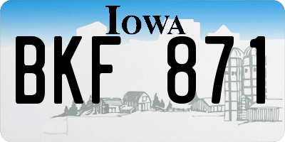 IA license plate BKF871