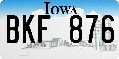 IA license plate BKF876
