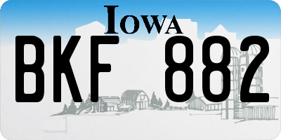 IA license plate BKF882