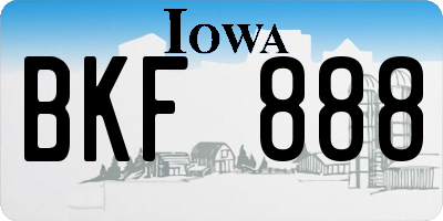 IA license plate BKF888