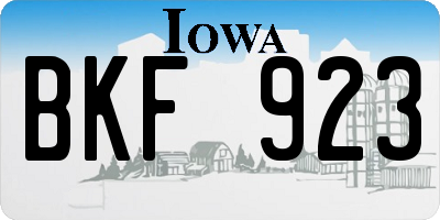 IA license plate BKF923