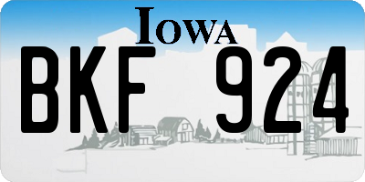 IA license plate BKF924