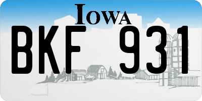 IA license plate BKF931