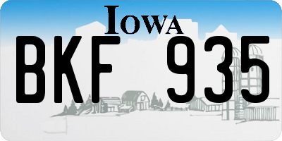 IA license plate BKF935