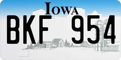 IA license plate BKF954