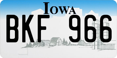 IA license plate BKF966