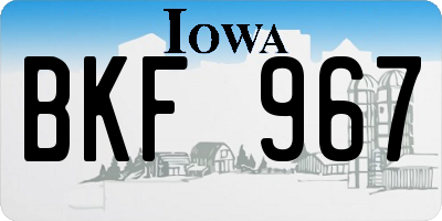 IA license plate BKF967