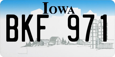 IA license plate BKF971