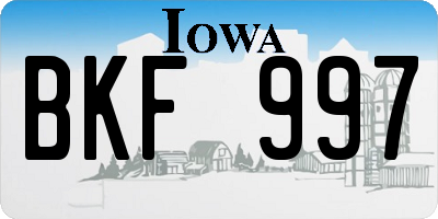 IA license plate BKF997