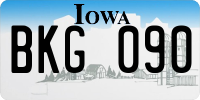 IA license plate BKG090