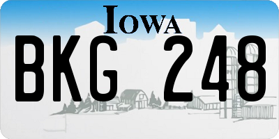 IA license plate BKG248