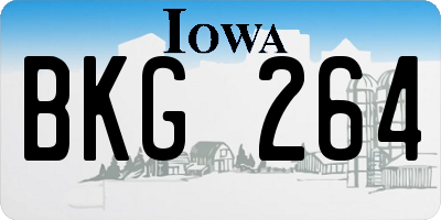 IA license plate BKG264