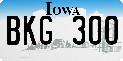 IA license plate BKG300