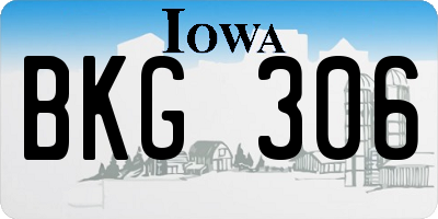 IA license plate BKG306
