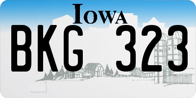 IA license plate BKG323