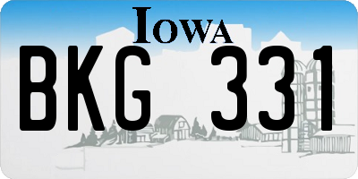 IA license plate BKG331