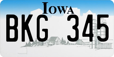IA license plate BKG345