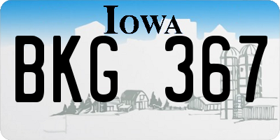 IA license plate BKG367