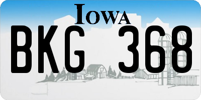 IA license plate BKG368