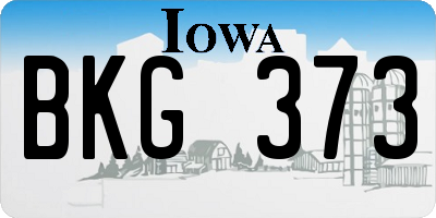 IA license plate BKG373