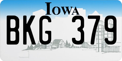 IA license plate BKG379