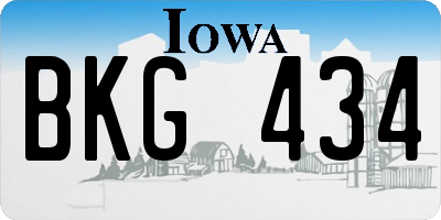 IA license plate BKG434