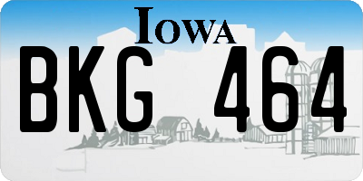 IA license plate BKG464
